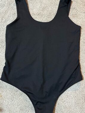 Classic Black Scoop Neck bodysuit- XXXL